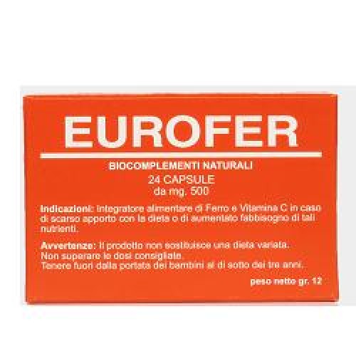 EUROFER BIOCOMPL 24 CPS 500MG