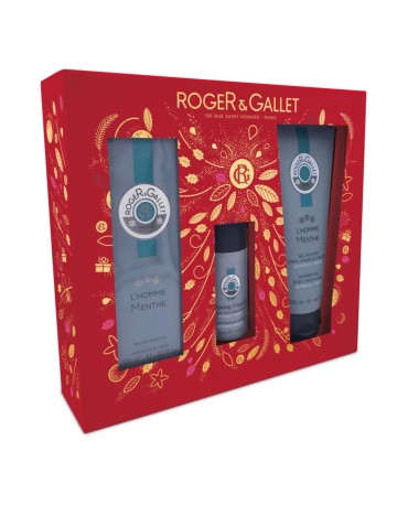 Roger&Gallet cofanetto regalo uomo Natale 2021 L'homme menthe colonia 100 ml+ deodorante 50 ml+ gel doccia 200 ml