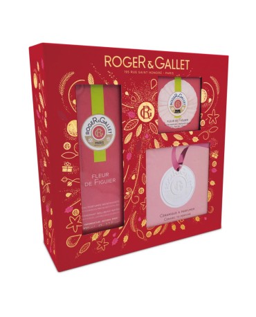 Roger&Gallet Cofanetto regalo Natale 2021 Fleur De Figuier acqua profumata 100 ml+ saponetta 50 gr+ portasapone in ceramica