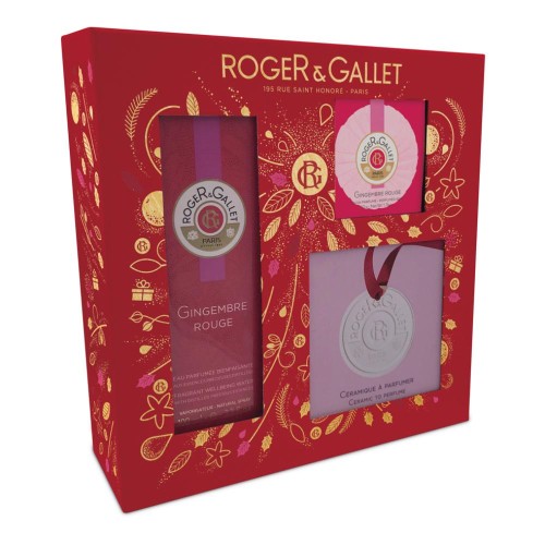 Roger&Gallet cofanetto regalo Natale 2021 Gingembre acqua profumata 100 ml+ sapone 50 gr+ portasapone in ceramica
